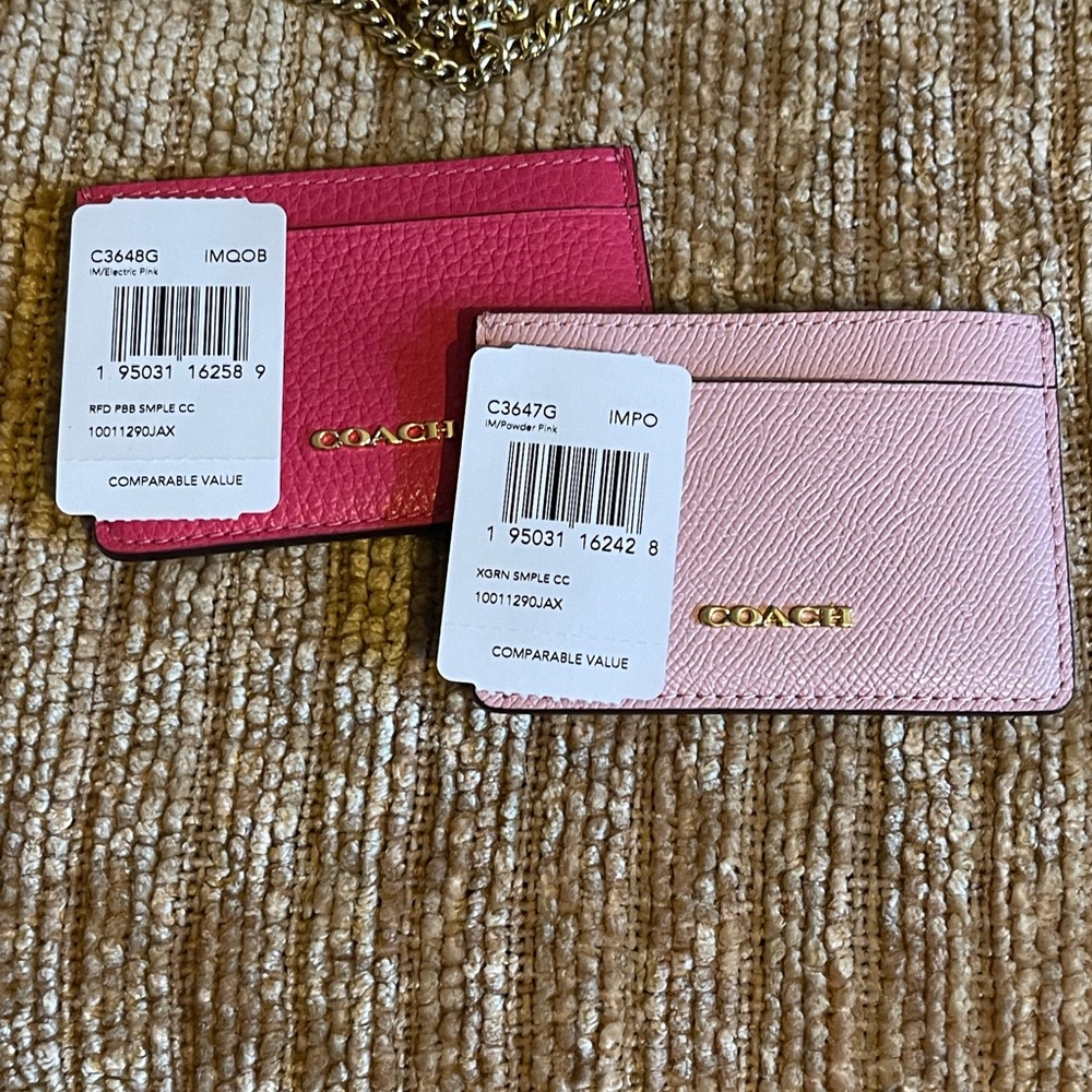 COACH Leather Electric Pink Card Case - Picture 8 of 15